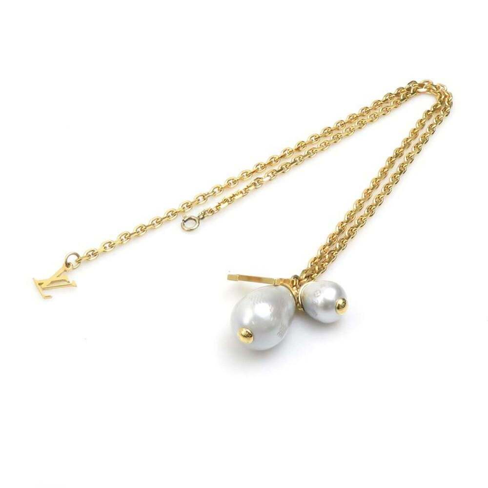LOUIS VUITTON White Pearl Damier Necklace - Picture 8 of 11